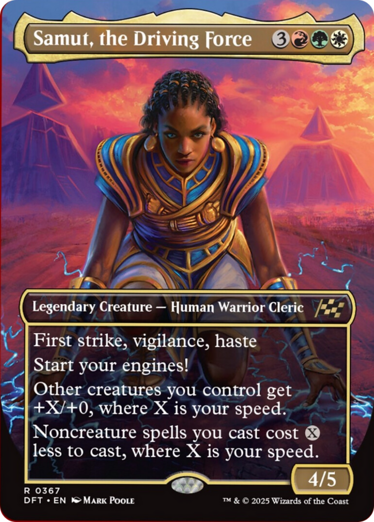 Samut, the Driving Force (Borderless) [Aetherdrift] | Jomio and Rueliete's Cards and Comics