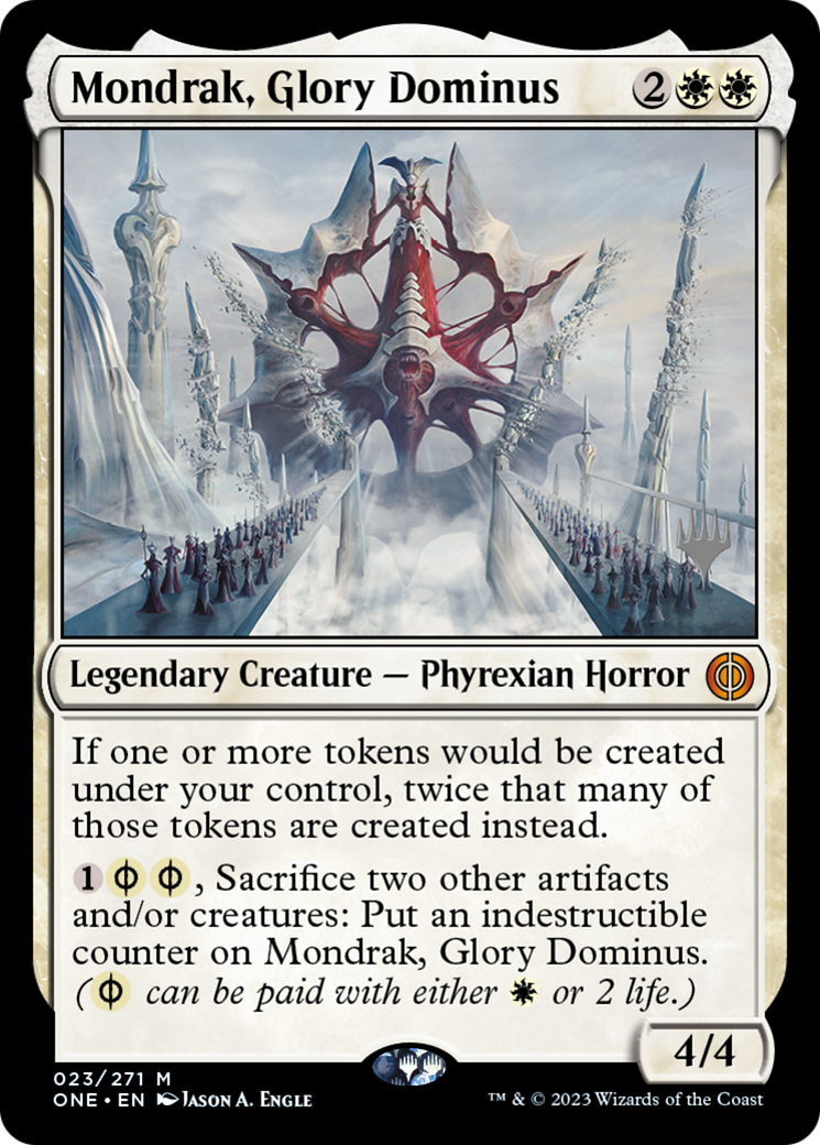 Mondrak, Glory Dominus (Promo Pack) [Phyrexia: All Will Be One Promos] | Jomio and Rueliete's Cards and Comics
