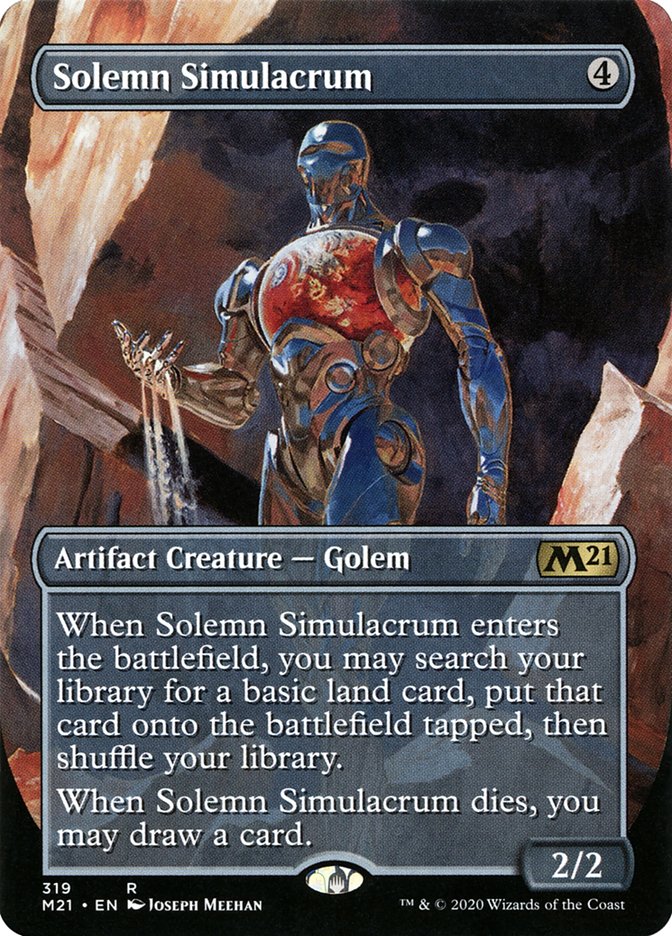 Solemn Simulacrum (Borderless Alternate Art) [Core Set 2021] | Jomio and Rueliete's Cards and Comics