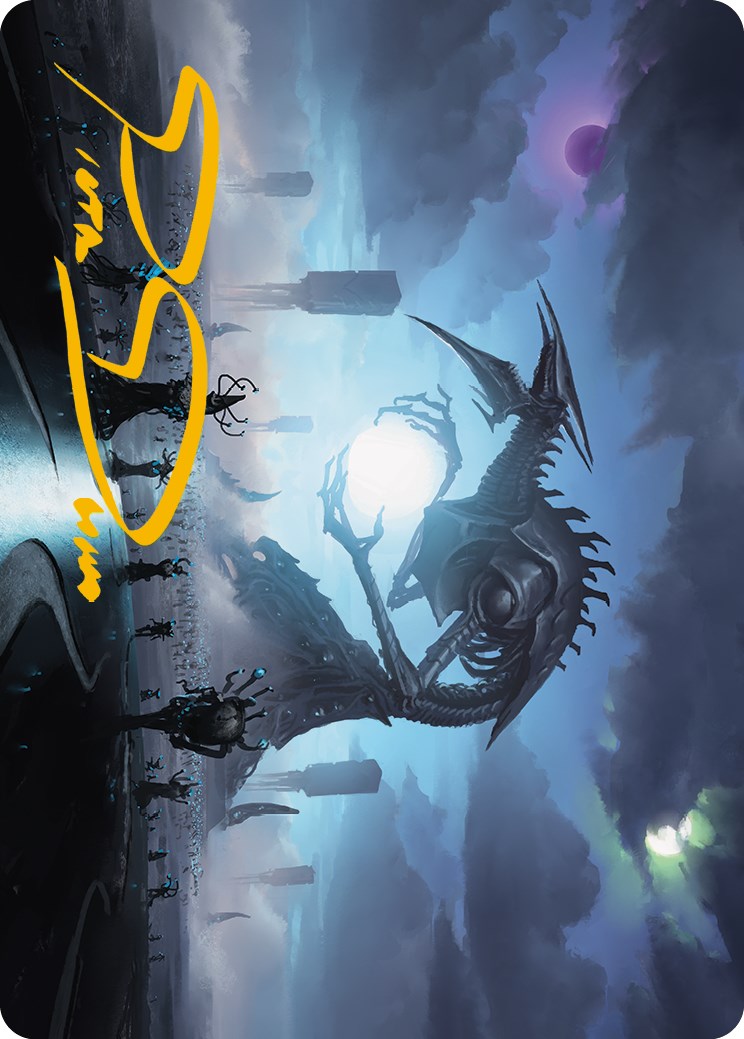 Blue Sun's Twilight Art Card (Gold-Stamped Signature) [Phyrexia: All Will Be One Art Series] | Jomio and Rueliete's Cards and Comics