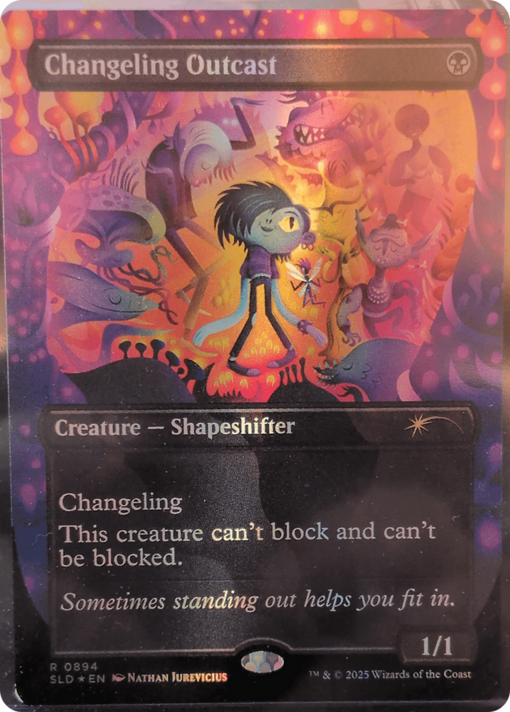 Changeling Outcast (Rainbow Foil) [Secret Lair Drop Series] | Jomio and Rueliete's Cards and Comics