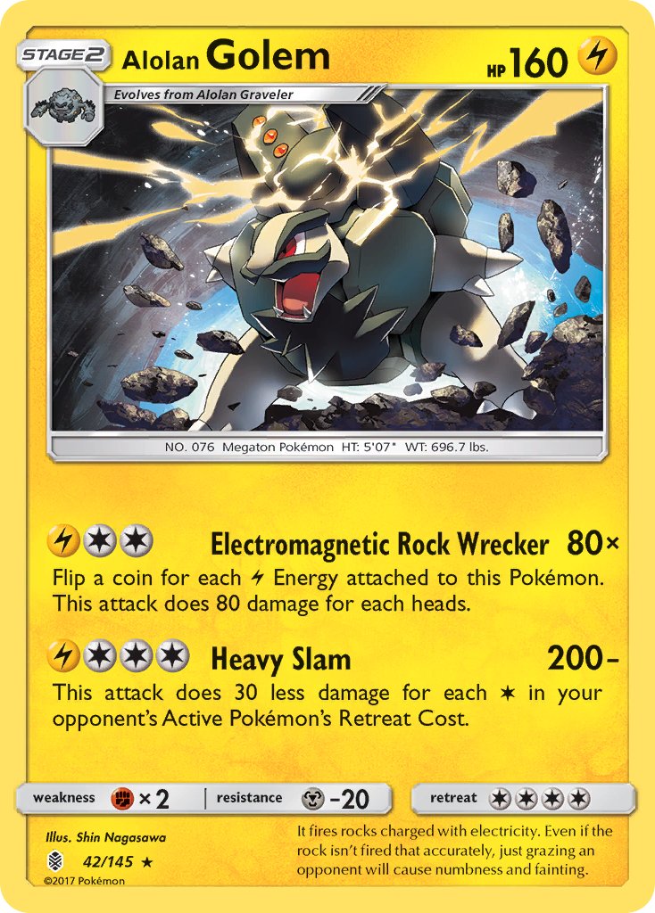 Alolan Golem (42/145) (Cosmos Holo) (Blister Exclusive) [Sun & Moon: Guardians Rising] | Jomio and Rueliete's Cards and Comics