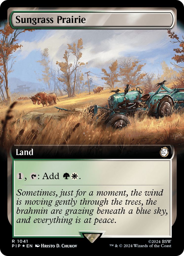 Sungrass Prairie (Extended Art) (Surge Foil) [Fallout] | Jomio and Rueliete's Cards and Comics