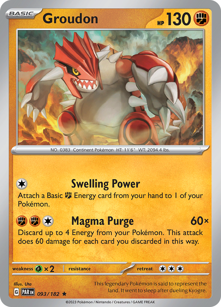 Groudon (093/182) [Scarlet & Violet: Paradox Rift] | Jomio and Rueliete's Cards and Comics