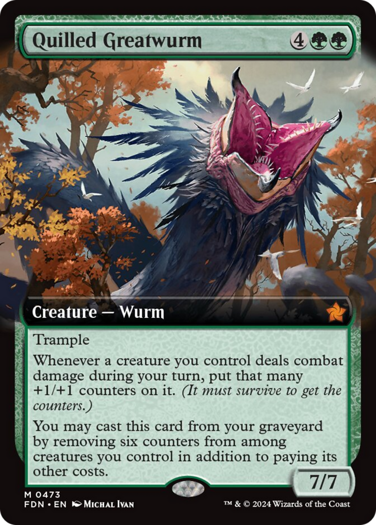 Quilled Greatwurm (Extended Art) [Foundations] | Jomio and Rueliete's Cards and Comics