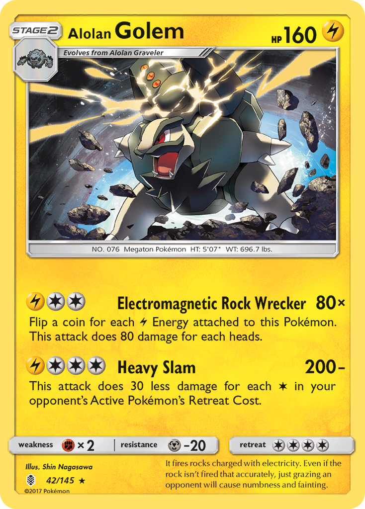 Alolan Golem (42/145) [Sun & Moon: Guardians Rising] | Jomio and Rueliete's Cards and Comics
