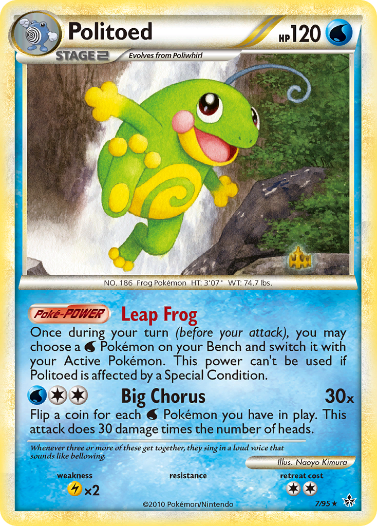 Politoed (7/95) [HeartGold & SoulSilver: Unleashed] | Jomio and Rueliete's Cards and Comics