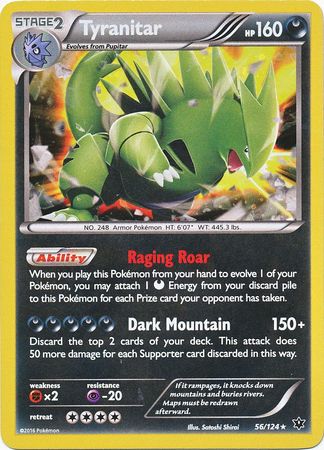 Tyranitar (56/124) (Cosmos Holo) [XY: Fates Collide] | Jomio and Rueliete's Cards and Comics