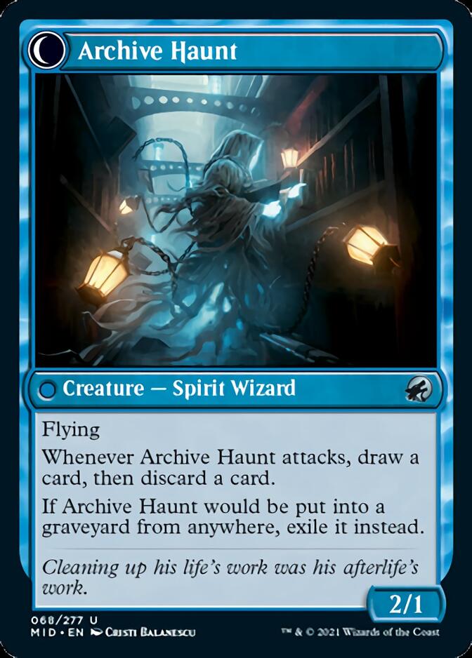 Overwhelmed Archivist // Archive Haunt [Innistrad: Midnight Hunt] | Jomio and Rueliete's Cards and Comics