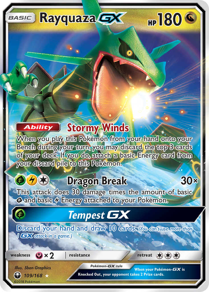 Rayquaza GX (109/168) [Sun & Moon: Celestial Storm] | Jomio and Rueliete's Cards and Comics