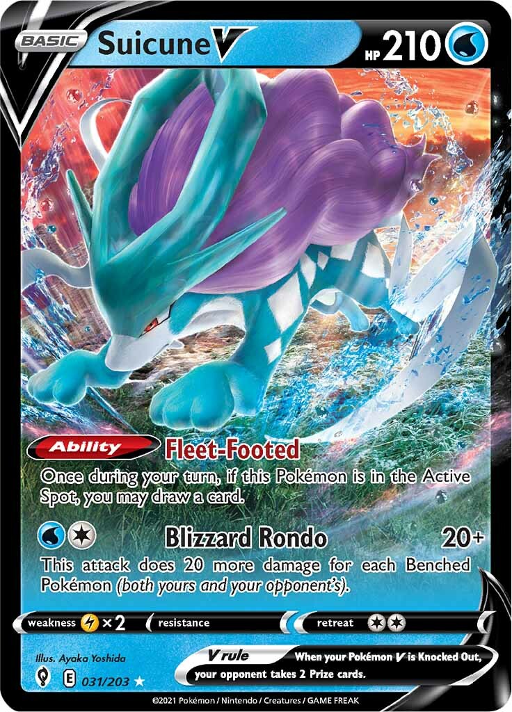 Suicune V (031/203) [Sword & Shield: Evolving Skies] | Jomio and Rueliete's Cards and Comics