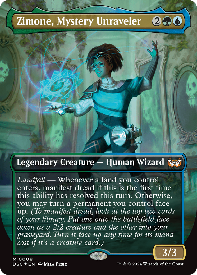 Zimone, Mystery Unraveler (Borderless) [Duskmourn: House of Horror Commander] | Jomio and Rueliete's Cards and Comics