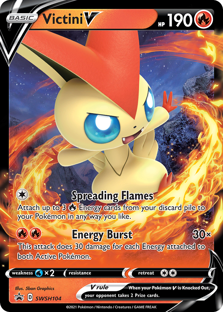 Victini V (SWSH104) [Sword & Shield: Black Star Promos] | Jomio and Rueliete's Cards and Comics