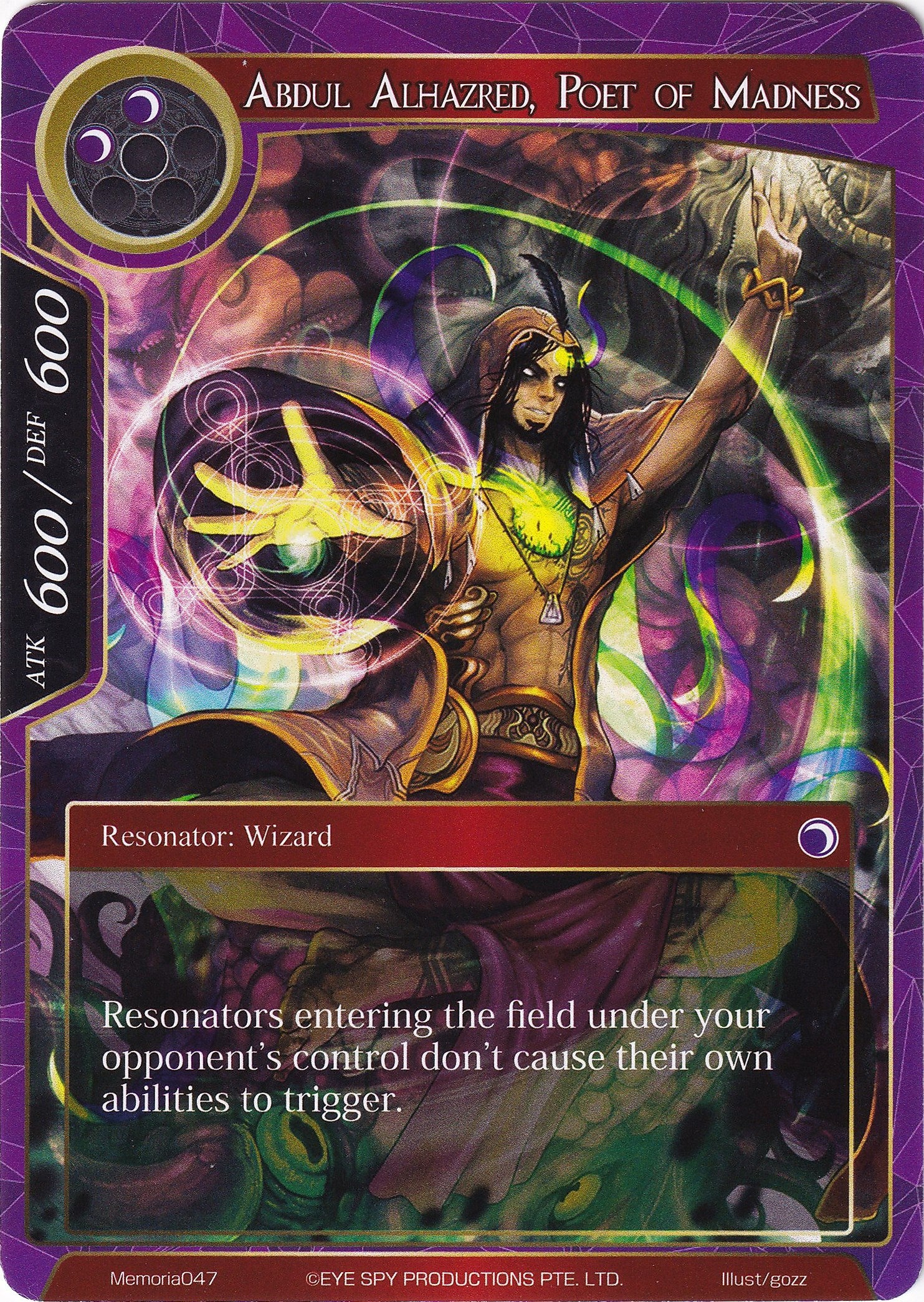 Abdul Alhazred, Poet of Madness (Memoria047) [Alice Origin Memoria Cards] | Jomio and Rueliete's Cards and Comics