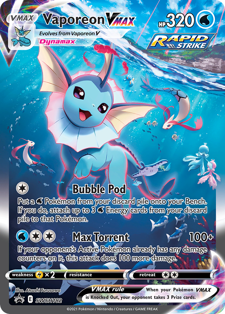 Vaporeon VMAX (SWSH182) (Jumbo Card) [Sword & Shield: Black Star Promos] | Jomio and Rueliete's Cards and Comics