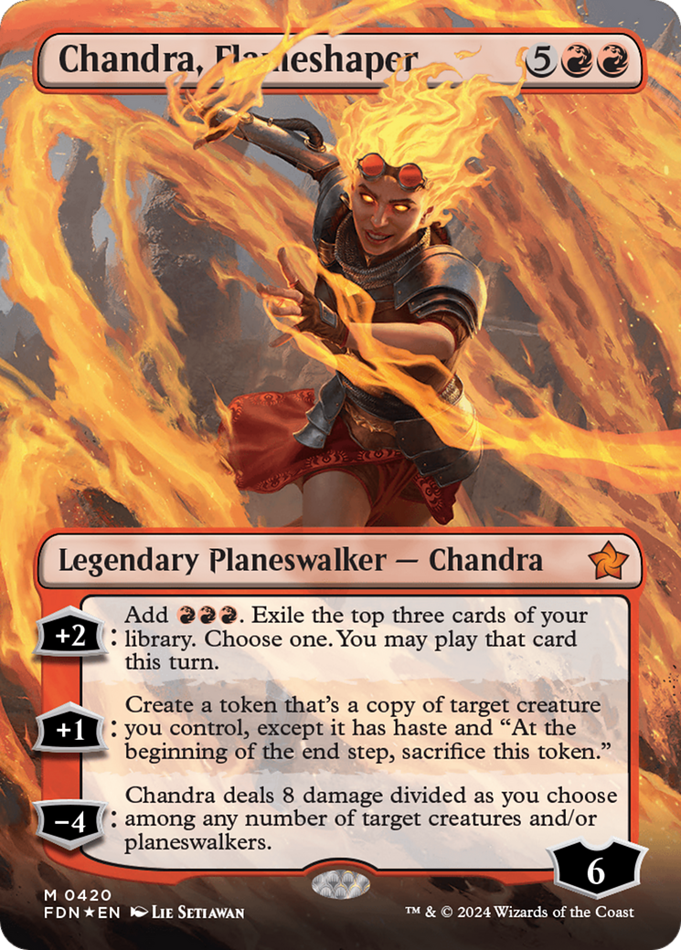 Chandra, Flameshaper (Borderless) (Mana Foil) [Foundations] | Jomio and Rueliete's Cards and Comics