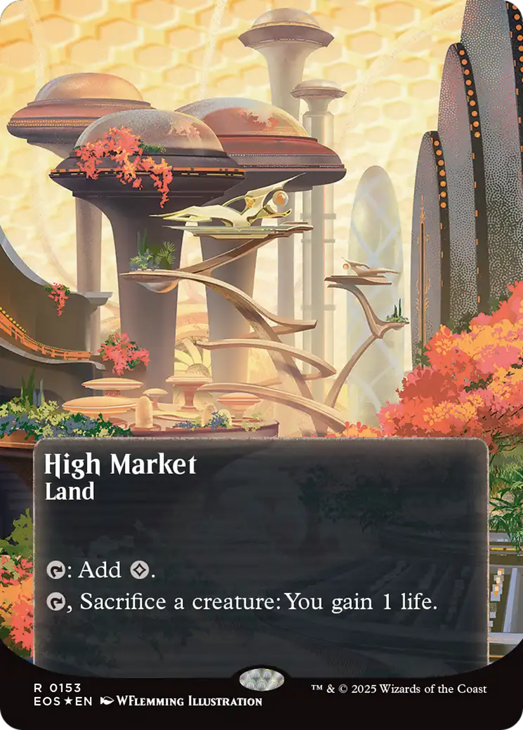 High Market (0153) (Borderless) (Galaxy Foil) [Edge of Eternities: Stellar Sights] | Jomio and Rueliete's Cards and Comics