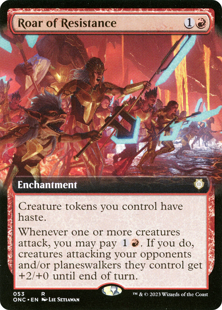 Roar of Resistance (Extended Art) [Phyrexia: All Will Be One Commander] | Jomio and Rueliete's Cards and Comics