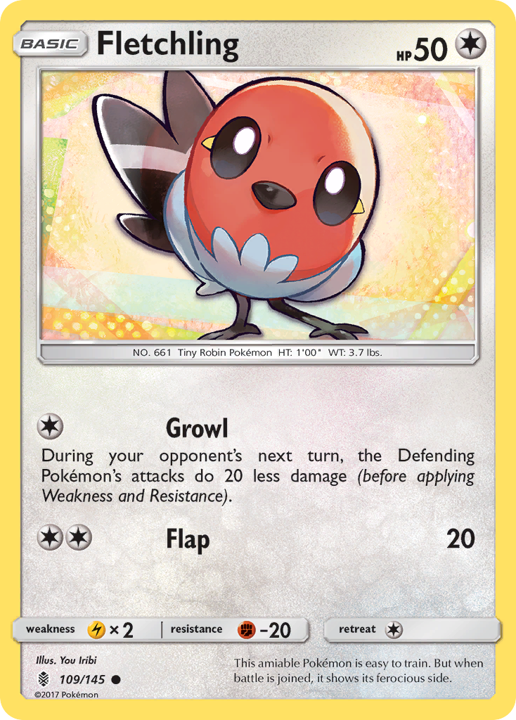 Fletchling (109/145) [Sun & Moon: Guardians Rising] | Jomio and Rueliete's Cards and Comics
