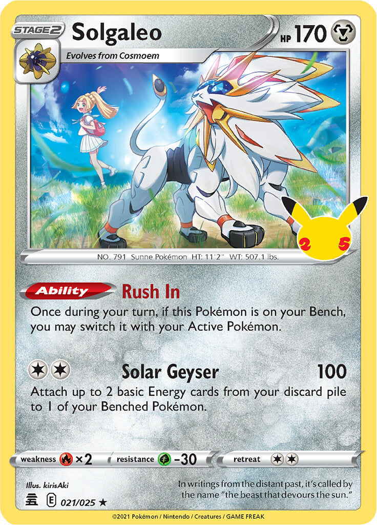 Solgaleo (021/025) [Celebrations: 25th Anniversary] | Jomio and Rueliete's Cards and Comics