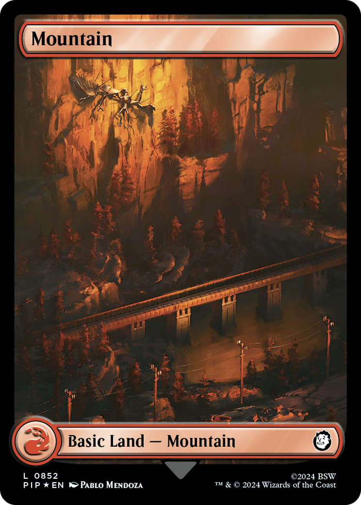 Mountain (0852) (Surge Foil) [Fallout] | Jomio and Rueliete's Cards and Comics