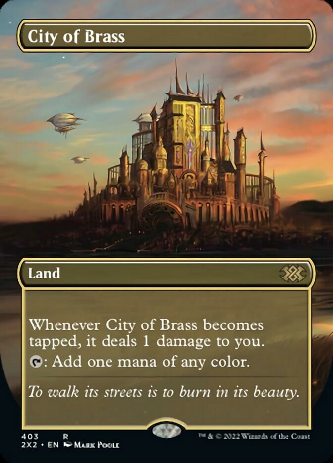 City of Brass (Borderless Alternate Art) [Double Masters 2022] | Jomio and Rueliete's Cards and Comics