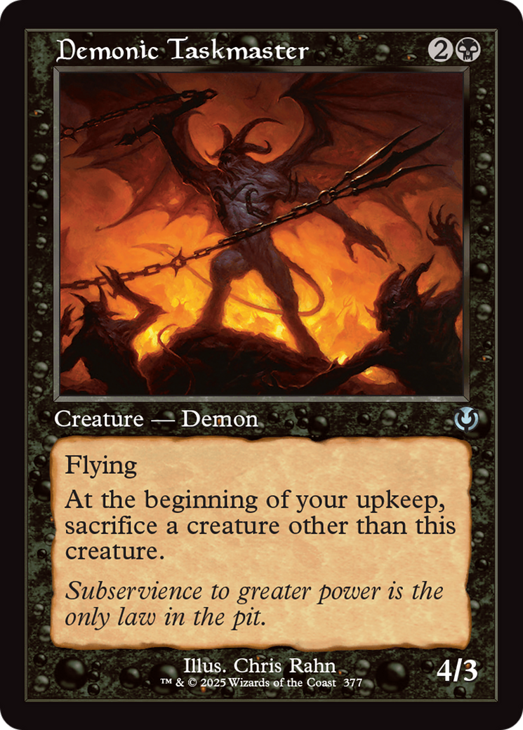 Demonic Taskmaster (Retro Frame) [Innistrad Remastered] | Jomio and Rueliete's Cards and Comics