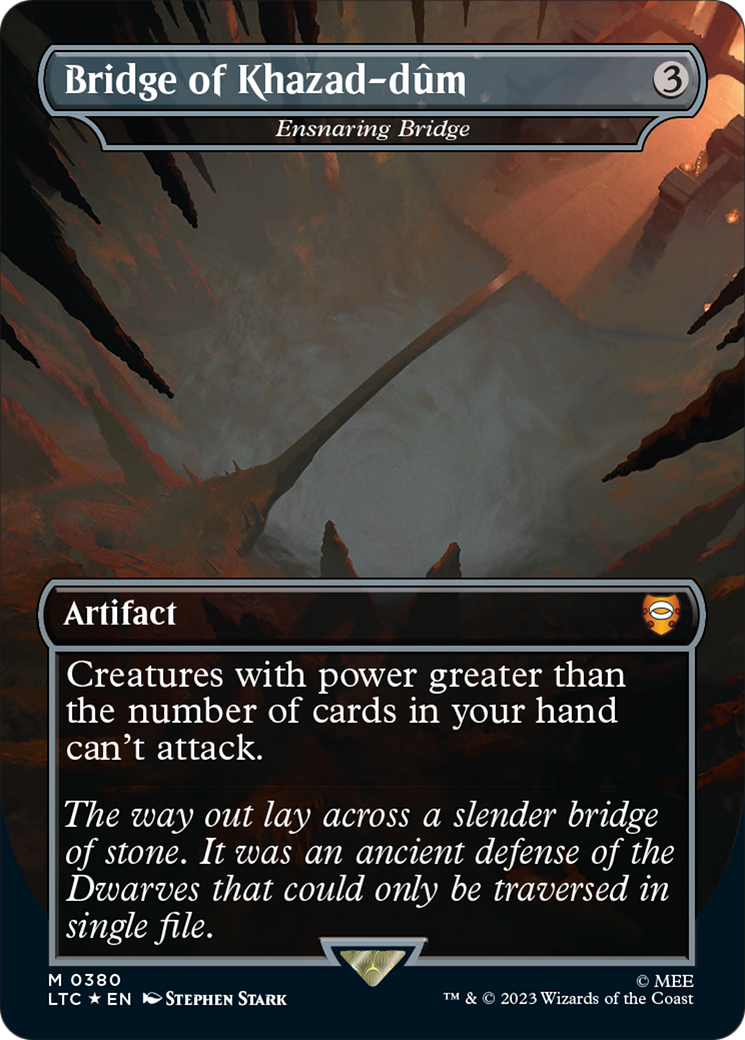 Bridge of Khazad-dum - Ensnaring Bridge (Borderless) (Surge Foil Realms and Relics) [The Lord of the Rings: Tales of Middle-Earth Commander] | Jomio and Rueliete's Cards and Comics