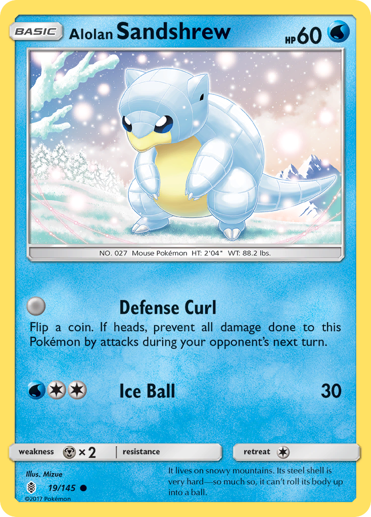 Alolan Sandshrew (19/145) [Sun & Moon: Guardians Rising] | Jomio and Rueliete's Cards and Comics