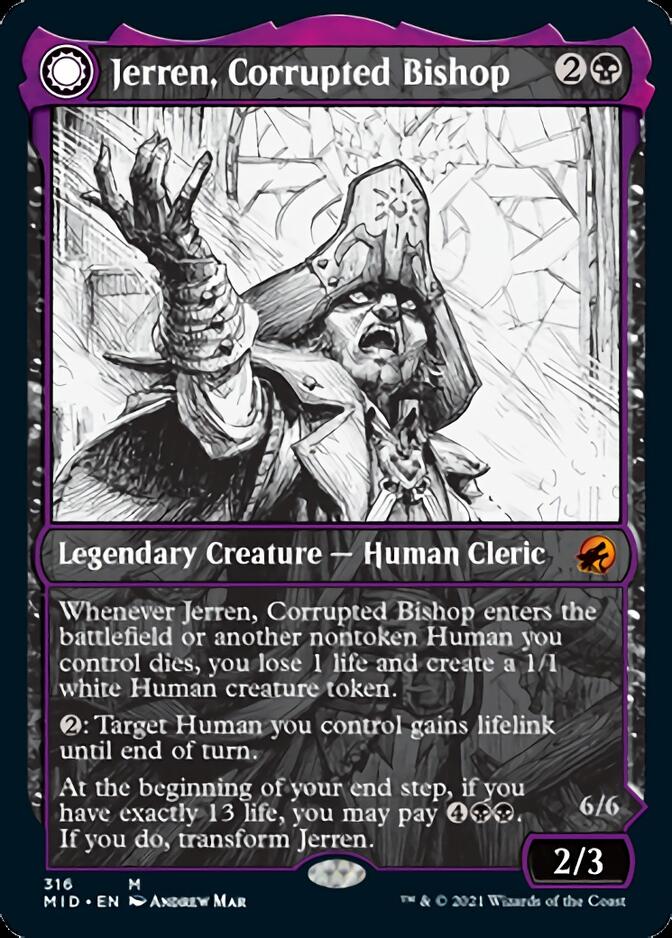 Jerren, Corrupted Bishop // Ormendahl, the Corrupted (Showcase Eternal Night) [Innistrad: Midnight Hunt] | Jomio and Rueliete's Cards and Comics