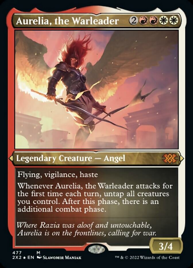Aurelia, the Warleader (Foil Etched) [Double Masters 2022] | Jomio and Rueliete's Cards and Comics
