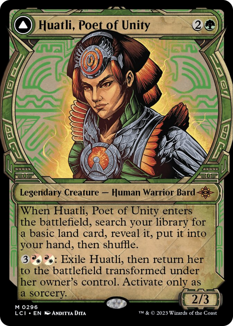 Huatli, Poet of Unity // Roar of the Fifth People (Showcase) [The Lost Caverns of Ixalan] | Jomio and Rueliete's Cards and Comics