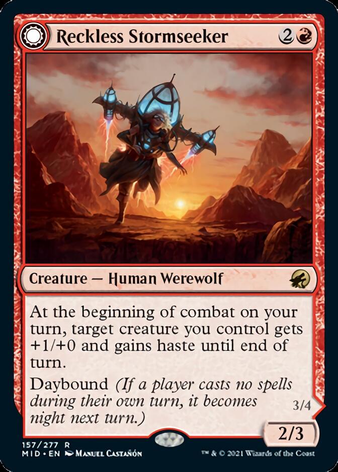 Reckless Stormseeker // Storm-Charged Slasher [Innistrad: Midnight Hunt] | Jomio and Rueliete's Cards and Comics