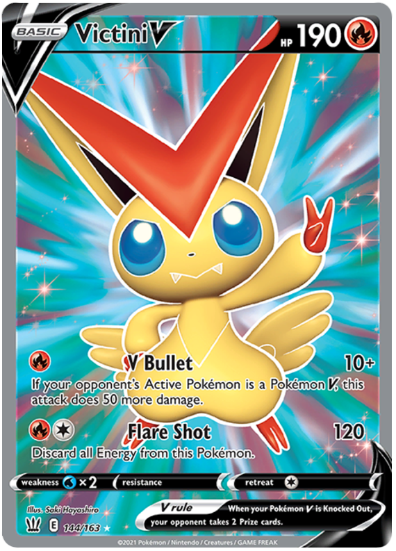 Victini V (144/163) [Sword & Shield: Battle Styles] | Jomio and Rueliete's Cards and Comics