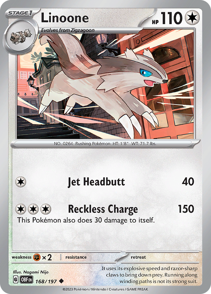 Linoone (168/197) [Scarlet & Violet: Obsidian Flames] | Jomio and Rueliete's Cards and Comics