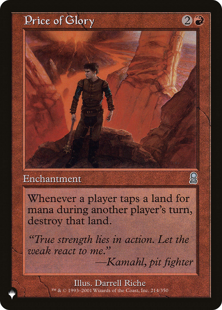 Price of Glory [The List] | Jomio and Rueliete's Cards and Comics