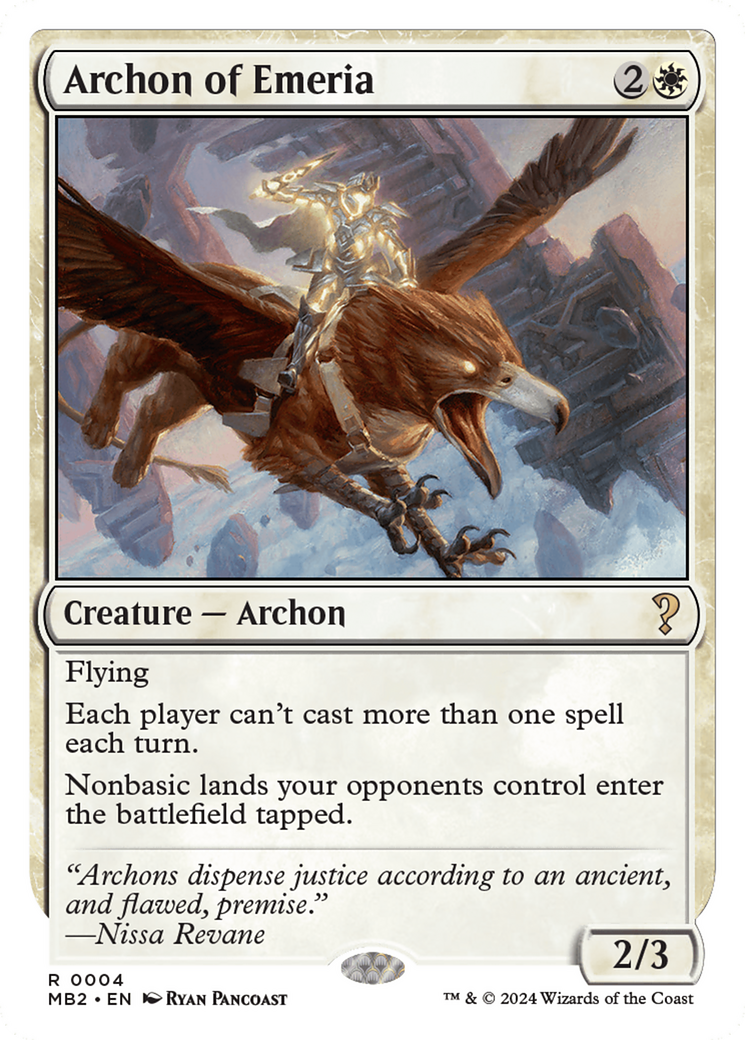 Archon of Emeria (White Border) [Mystery Booster 2] | Jomio and Rueliete's Cards and Comics