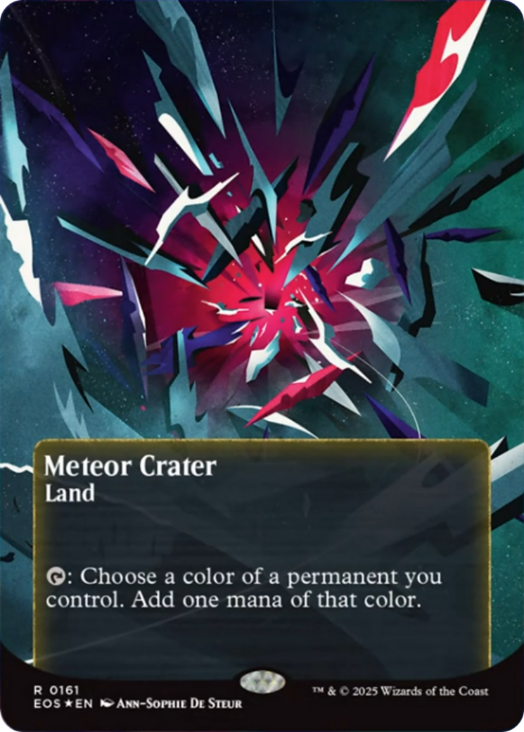 Meteor Crater (0161) (Borderless) (Galaxy Foil) [Edge of Eternities: Stellar Sights] | Jomio and Rueliete's Cards and Comics