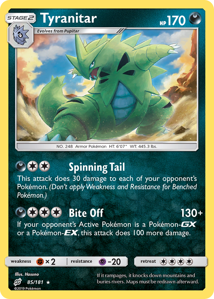 Tyranitar (85/181) [Sun & Moon: Team Up] | Jomio and Rueliete's Cards and Comics