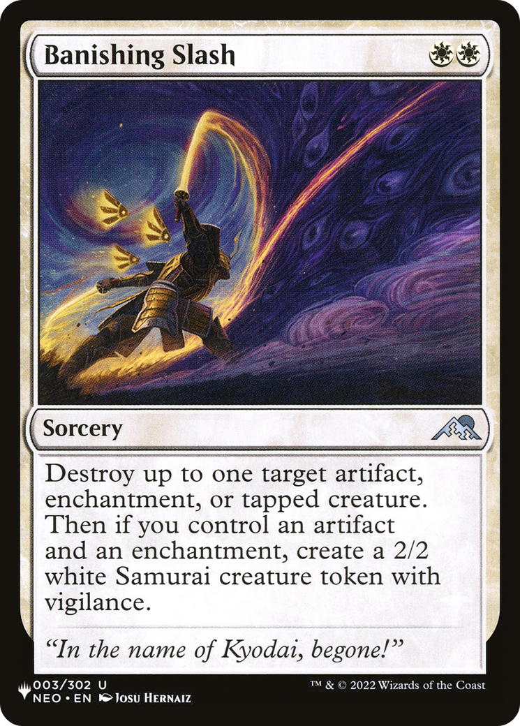 Banishing Slash [The List] | Jomio and Rueliete's Cards and Comics