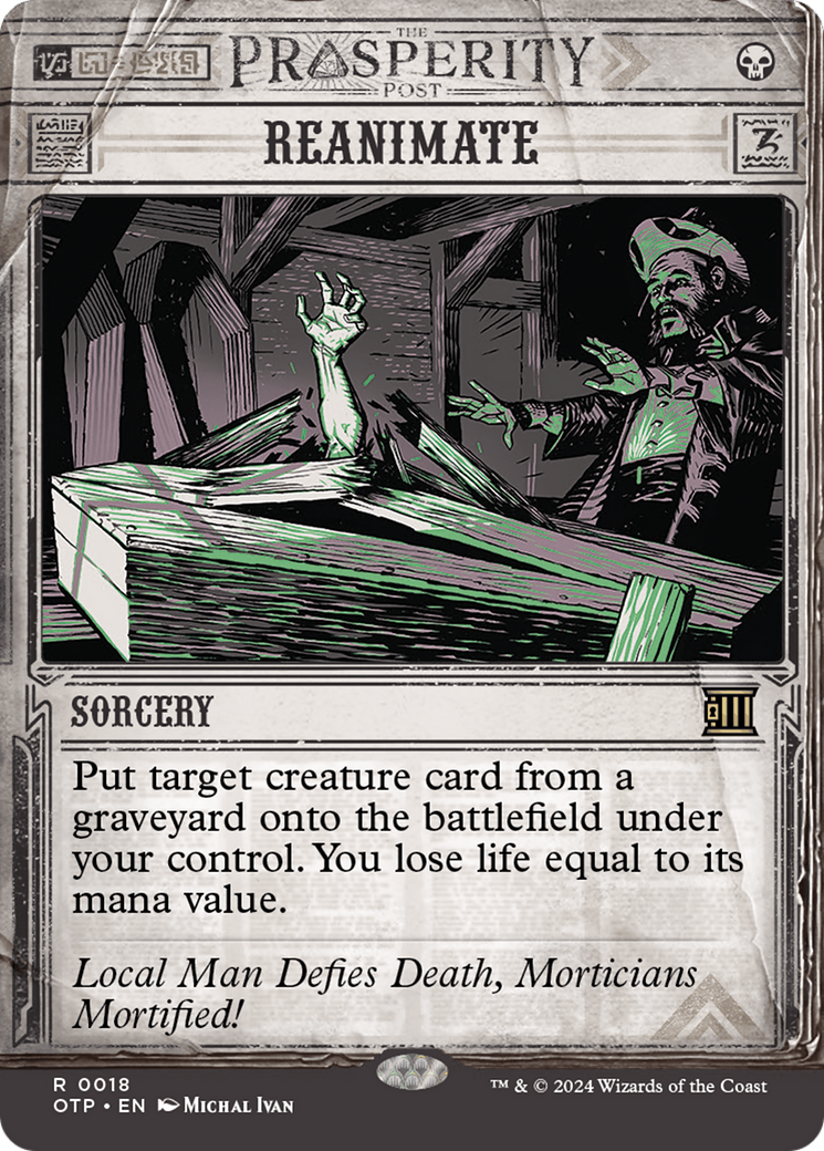 Reanimate [Outlaws of Thunder Junction: Breaking News] | Jomio and Rueliete's Cards and Comics