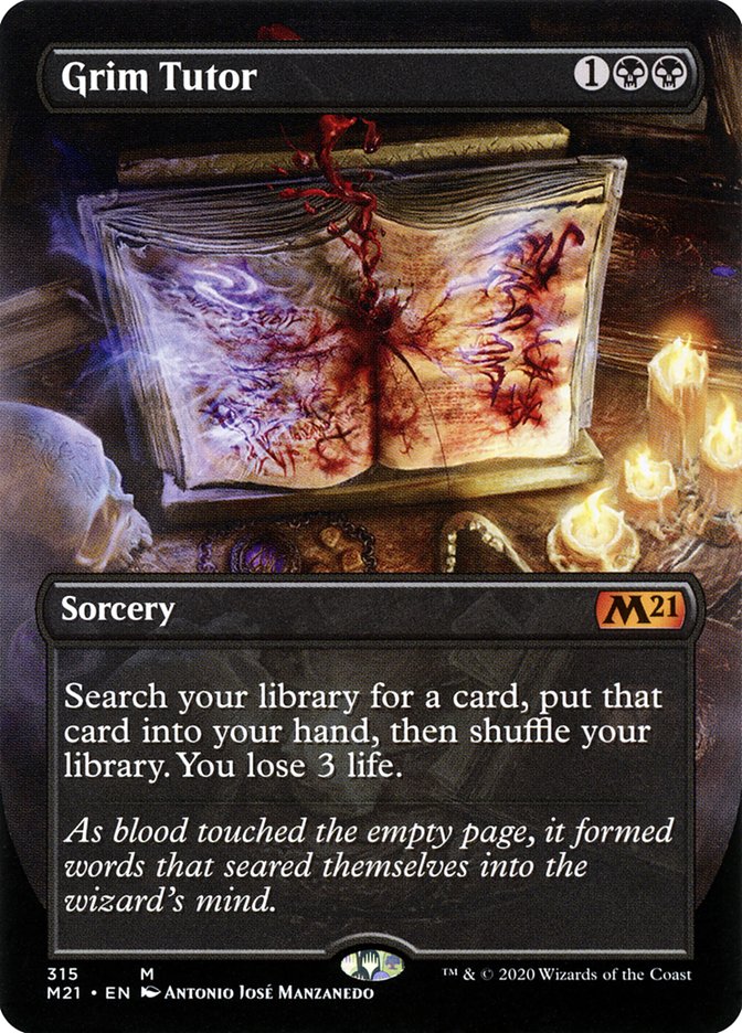 Grim Tutor (Borderless Alternate Art) [Core Set 2021] | Jomio and Rueliete's Cards and Comics