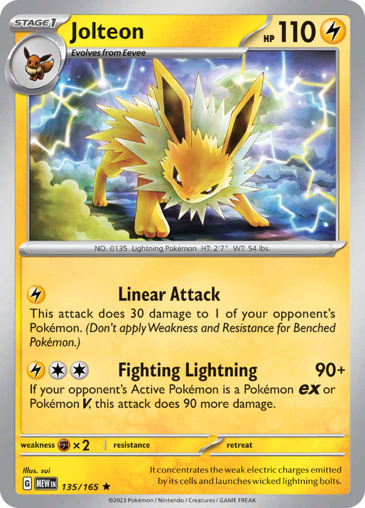 Jolteon (135/165) [Scarlet & Violet 151] | Jomio and Rueliete's Cards and Comics