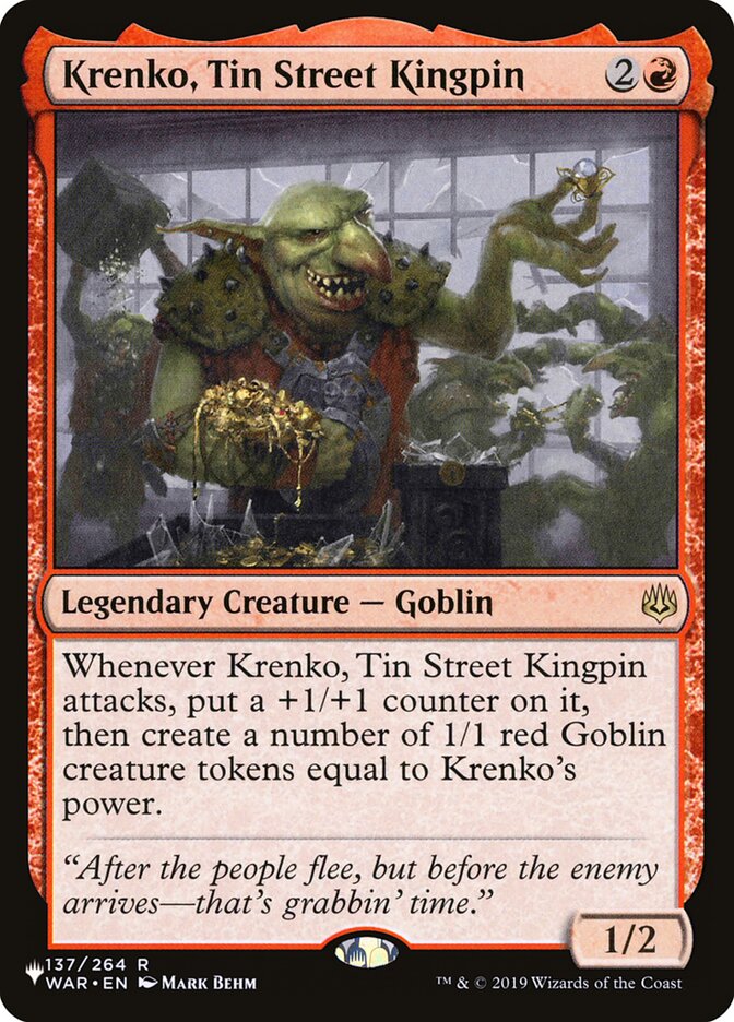 Krenko, Tin Street Kingpin [The List] | Jomio and Rueliete's Cards and Comics