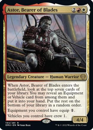Astor, Bearer of Blades (Promo Pack) [Dominaria United Promos] | Jomio and Rueliete's Cards and Comics