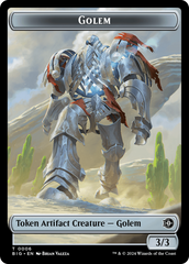 Mercenary // Golem Double-Sided Token [Outlaws of Thunder Junction Tokens] | Jomio and Rueliete's Cards and Comics