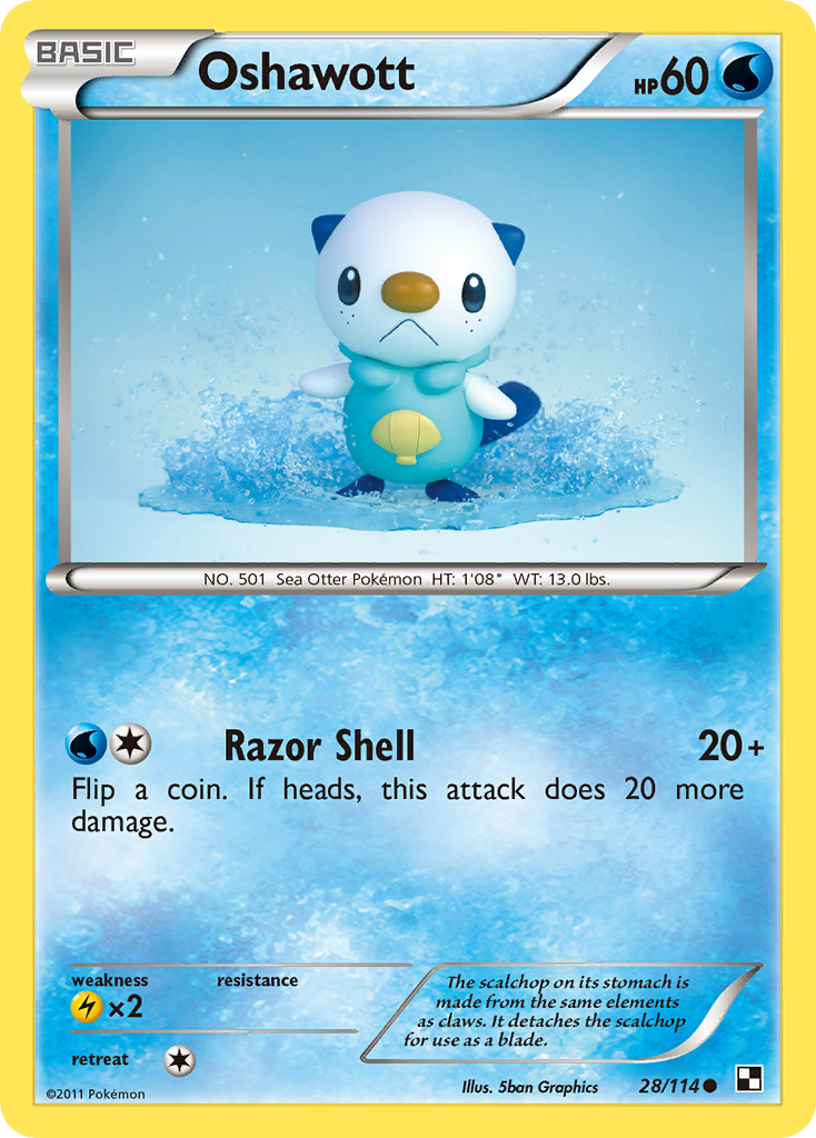 Oshawott (28/114) [Black & White: Base Set] | Jomio and Rueliete's Cards and Comics