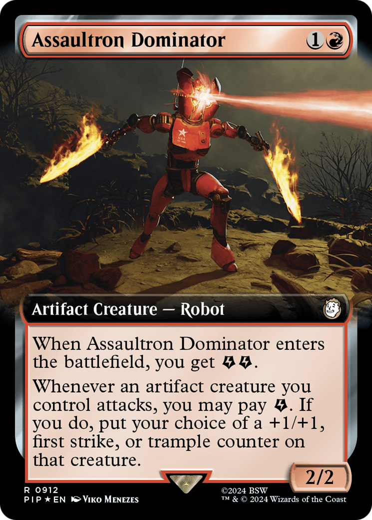 Assaultron Dominator (Extended Art) (Surge Foil) [Fallout] | Jomio and Rueliete's Cards and Comics