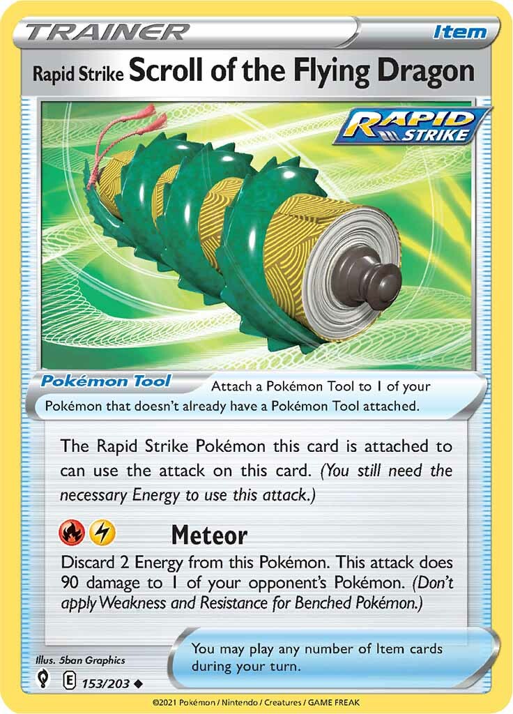 Rapid Strike Scroll of the Flying Dragon (153/203) [Sword & Shield: Evolving Skies] | Jomio and Rueliete's Cards and Comics