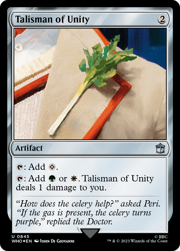 Talisman of Unity (Surge Foil) [Doctor Who] | Jomio and Rueliete's Cards and Comics